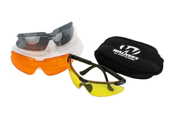 Walkers Sport Glasses with interchangeable lenses includes a convenient carry case